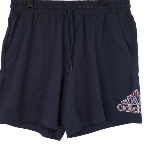 Adidas Essentials Shorts Men's Navy Blue Americana Knit Shorts Pockets - Picture 8 of 9